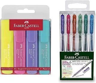 Faber-Castell Back to School Planner Pack - 6 Colored Gel Pens and 4 Pastel Highlighters