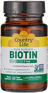 Country Life High Potency Biotin 5 mg كبسولات نباتية 60 كبسولة