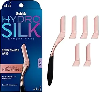 Schick Hydro Silk DermaPro Dermaplaning Razor مع 6 شفرات لإعادة التعبئة