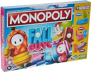 Monopoly Fall Guys Ultimate Knockout Edition Board Game for Players Ages 8 and Up, Dodge Interactive Obstacles, Includes Knockout Die