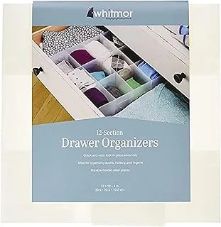 Whitmor 12 Section Drawer Organizer, White