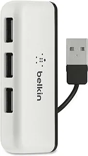 Belkin Travel 4-Port USB 2.0 Hub with Built-In Cable Management (White)