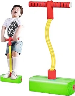 IBAMA Foam Pogo Jumper for Kids, Toddler Training Pogo Sticks with Squeaky Sounds, Bouncy Toy for Boys and Girls, 250 Pound Capacity (green)