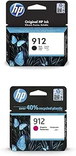 HP 912 Black Original Ink Cartridge [3YL80AE] | Works with HP OfficeJet Pro 8023, 8013 Printers & 912 Magenta Original Ink Cartridge [3YL78AE] | Works with HP OfficeJet Pro 8023, 8013 Printers