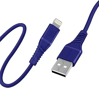 Promate USB-A to Lightning Cable, High Tensile 2.4A Super-Fast USB-A to Lightning Charger with 480 Mbps Data Sync and 120 cm Anti-Tangle Silicone Cord for iPhone 14, AirPods Pro, PowerLine-Ai120 Blue