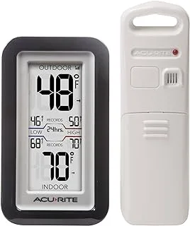 AcuRite 02043 Digital Thermometer with Indoor/Outdoor Temperature,Black, 0.3