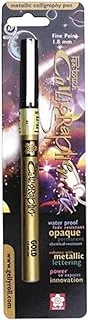 Sakura 47381 Blister Card Pentouch Calligrapher Marker Pen, Gold