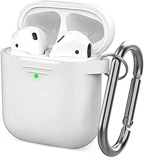 AhaStyle Keychain Silicone Case for Airpods - White