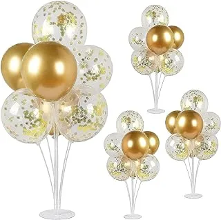 SKY-TOUCH 4 Sets Balloon Stand Holders with 28Sticks，Each Balloon Stand Can Decorate 7 Balloons，Durable and Reusable for Birthday Wedding Party Decorations Supplies