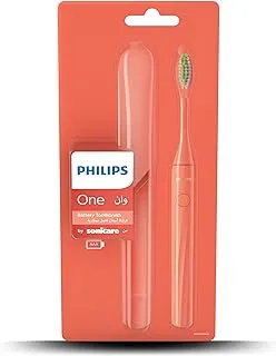 Philips Battery Toothbrush by Sonicare|2 mins Smartimer & Quadpacer |Sleek & Lightweight|Travel Case|Battery Toothbrush|Soft Bristles|Brush for 90 days on a single AAA batt|Miami Coral|HY1100/01