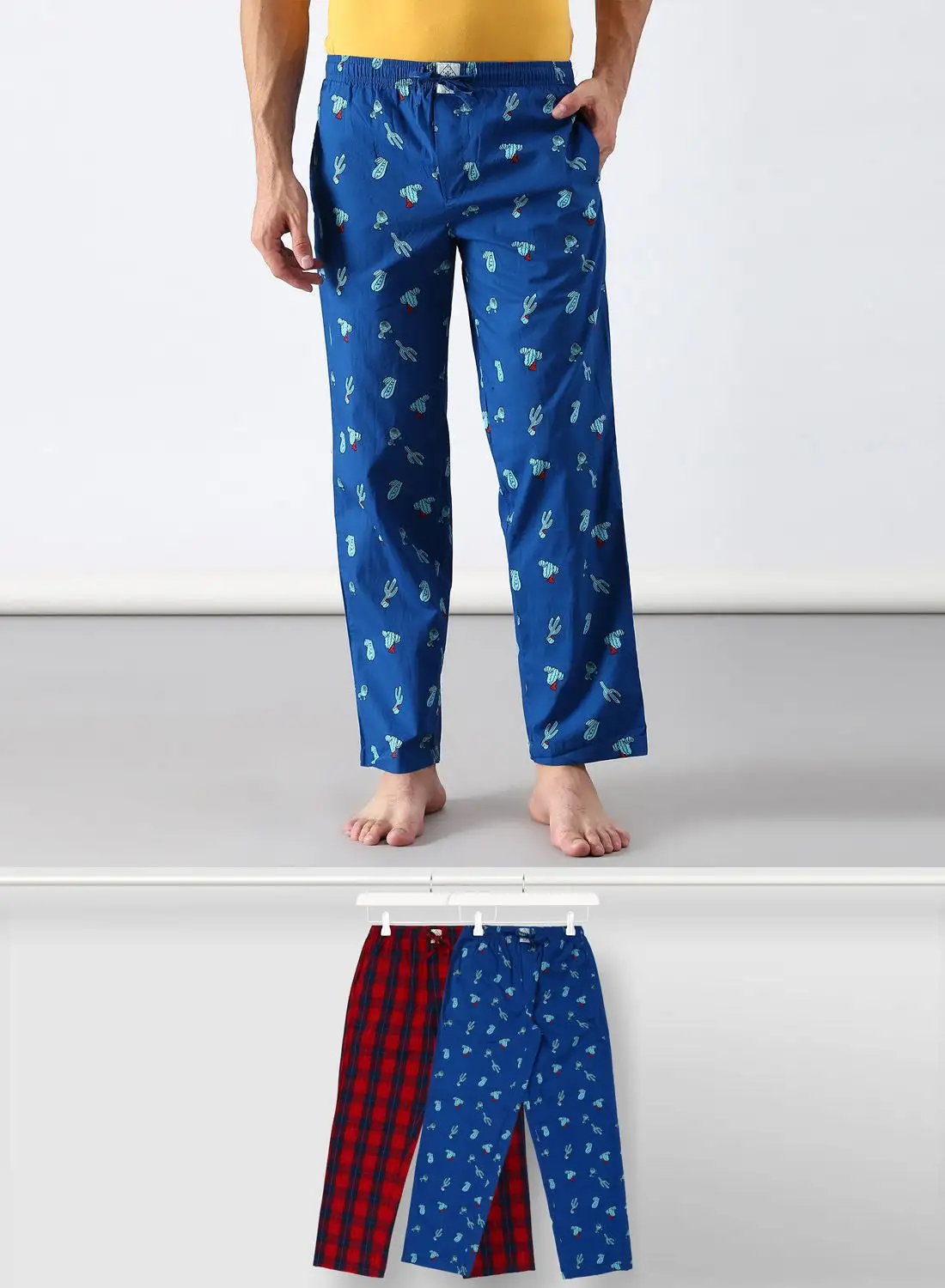 ABOF 2 Pack Lounge Pants Sets Dark Red/Blue