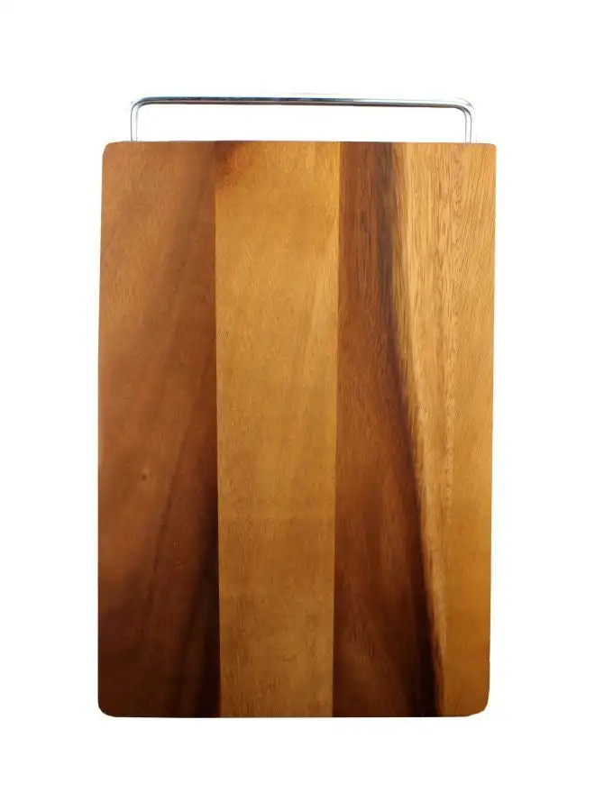 Acacia Wooden Cutting Board Beige/Brown/Silver 14x9inch