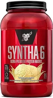 BSN Syntha-6 Ultra Premium Protein Matrix, Whey Protein Powder, Micellar Casein, Milk Protein Isolate Powder- Vanilla Ice Cream, 2.91 lbs, 28 Servings (1.32 KG)