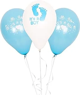 Fun® Helium Balloon 10 inch Assorted Color - Boy Baby Shower Balloon Pack Of 15 (English) Ideal for boy baby shower and gender reveal party Decoration