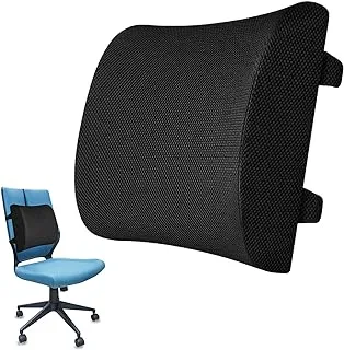 Sky Touch Lumbar Support Pillow - Ergonomic Memory Foam for Back Support and Pain Relief,Lumbar Support Pillow for Office Chair Cushion, Lumbar Support Pillow for Car Seat Cushion, Back Pillow Black