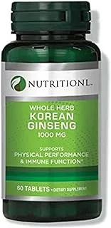 Nutritionl Whole Herb Korean Ginseng 1000 mg 60 Tablets