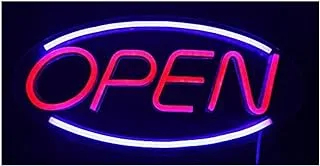 Honelo Neon Open Sign with Hours for Business Window Light Up Open Sign Led Board for Clothing Shop Barber Coffee Salon Restaurant Tattoo Shop Office and More