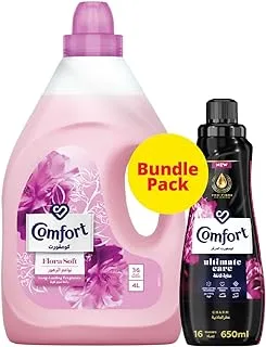 COMFORT Concentrated Fabric Softener, Flora Soft & Charm, for long-lasting fragrance, 4L + 650ml