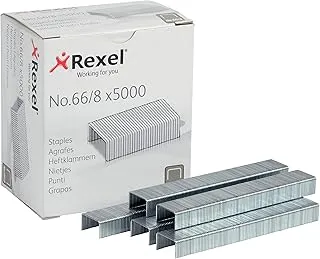 Rexel No.66/8 mm Heavy Duty Staples, For Stapling up to 40 Sheets, Use with the Giant and Goliath Staplers, Box of 5000, 6065