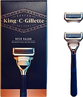 King C. Gillette Neck Razor, Handle plus 2 Blade Refills