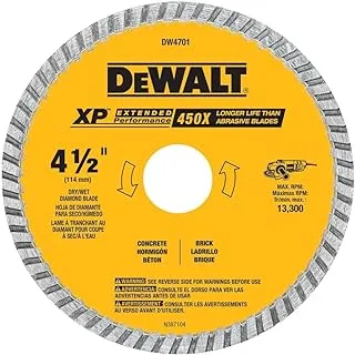 DEWALT Diamond Blade, Dry or Wet Cutting, Continuous Rim, 7/8-Inch Arbor, 4-1/2-Inch (DW4701)