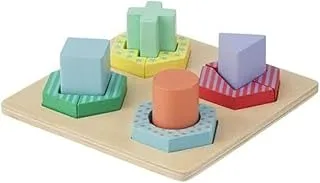 Hema Square Shape Wooden Stacking Puzzle, Multicolour