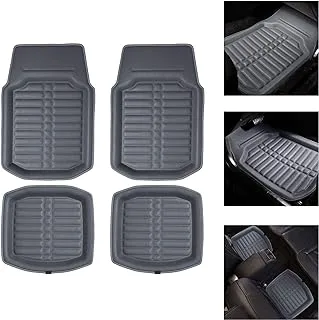 FH Group F14409SOLIDGRAY Universal Fit for all weather protection Deep Tray Style Solid Gray Automotive Floor Mats fits most Cars, SUVs, and Trucks, 4 Piece