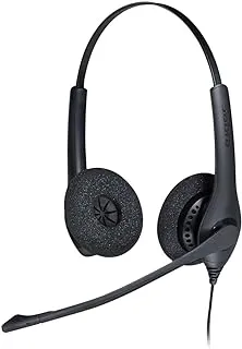 Jabra Biz 1500 USB-A On-Ear Stereo Headset - Corded Headphone with Noise-cancelling Microphone, Control Unit and Volume Spike Protection for Deskphones and Softphones, Wired