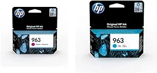 خرطوشة طباعة حبرية أصلية أصلية HP 963 Magenta 3JA24AE وخرطوشة حبر أصلية سماوية HP 963 3JA23AE