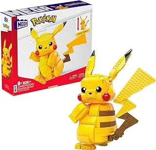 MEGA Pokemon Jumbo Pikachu Construction Set with character figures, Building Toys for Kids (825 Pieces)