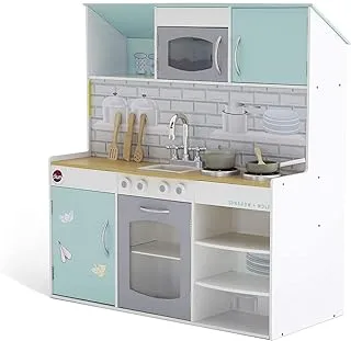 Plum UK Peppermint Townhouse 2 In 1 Dolls House And Kitchen Play Set