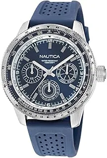 Nautica Men's NAPP39S25 Pier 39 Grey/Blue & Grey/Blue Silicone Strap Watch, Blue, Modern