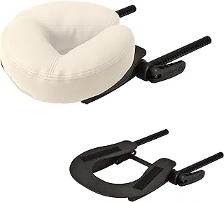 EARTHLITE Massage Table Face Cradle DELUXE ADJUSTABLE - Massage Table/Massage Chair Headrest Platform with Face Pillow, Vanilla Crème