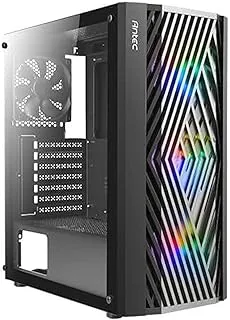 حقيبة ألعاب Antec NX Series NX291 Mid-Tower E-ATX ، مراوح RGB 3 × 120 مم ومروحة 1 × 120 مم ، لوحة جانبية من الزجاج المقوى ، دعم رادياتير 360 مم ، خزانة ألعاب RGB - أسود