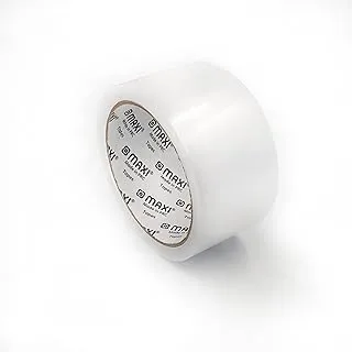 Maxi packing tape 48mm x 50 yds 45 mic clear, high performance clear packing tape, shipping box packaging tape for moving, office, carton sealing & storage, mx-pt50c, Large