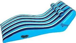 Aqua LEISURE Ultra-Comfort Floating Pool Chair & Lake Raft with Pillow â€“ 1-Person Heavy Duty Pool Float, Lake Floating Chair â€“ Navy/White Stripe