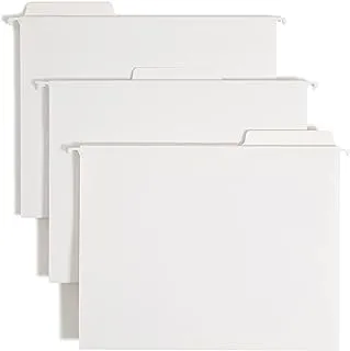 Smead Fastab® Hanging File Folders, 20 Count, White, 1/3-Cut Built-in Tabs, Letter Size (64002)