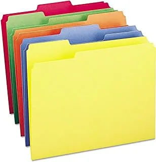 Smead Colored File Folder, 1/3-Cut Tab, Letter Size, Assorted Primary Colors, 100 per Box (11943)