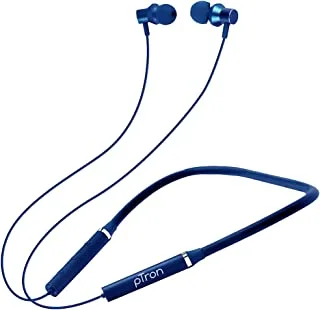 سماعات رأس لاسلكية pTron Tangentbeat Bluetooth 5.0 مع جهير عميق وتصميم مريح وعرق IPX4 / شريط رقبة مقاوم للماء وسماعات أذن مغناطيسية ومساعد صوت وإلغاء ضوضاء سلبي وميكروفون (أزرق داكن)