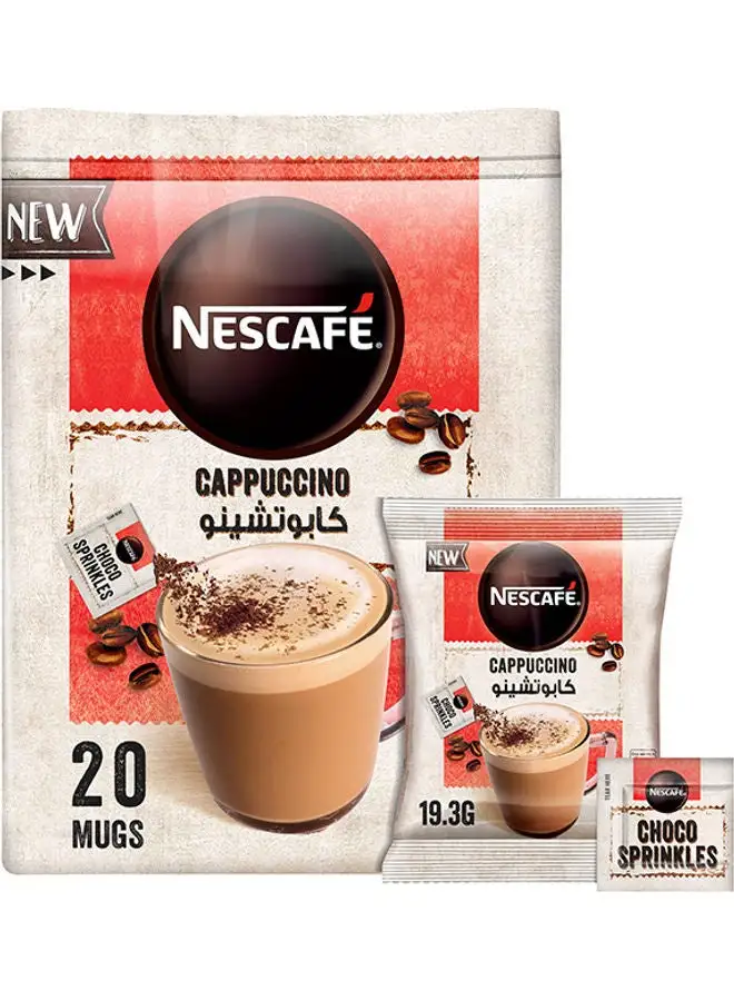 Nescafe Cappuccino Foamy Coffee Mix With Chocolate Sprinkle 20 Sachets 19.3grams