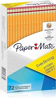 Paper Mate EverStrong # 2 أقلام رصاص ، مقوى ، رصاص مقاوم للكسر عند الكتابة ، 72-Count