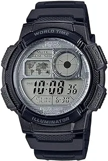 Casio Men's Quartz Watch with Resin Strap, Black, 19.4 (Model: AE-1000W-7AVCF), Black, Quartz Watch