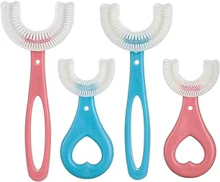 SHOWAY Tooth Clean Brush 4Pcs U- Shape Oral Dental Hygiene Brushes Cleaning Toothbrushes (Assorted Color)