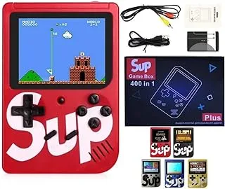 SUP Game Box Plus 400 in 1 Retro Mini Gameboy Console 3.0 Inch - Portable Rechargeable Single Player (Red)