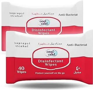 Cool & Cool Disinfectant Wipes 40'S X 2(Twin Pack)