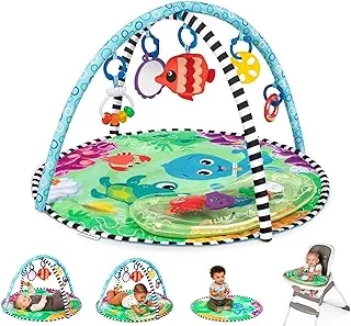 Baby Einstein ، Sea Floor Explorers 2-in-1 Water Mat Play Gym Play Gym ، 4 أوضاع للعب الطفل ، 5 ألعاب قابلة للفصل ، سهلة النقل ، حديثي الولادة + ألوان متعددة