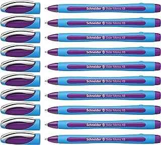 Schneider Slider Memo Xb Ballpoint Pen, Violet, Pack Of 10 Pens (150208)