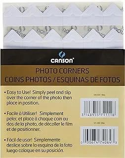 Canson Self Adhesive Photo Corners, Peel-Off Archival Quality, White, 252-Pack