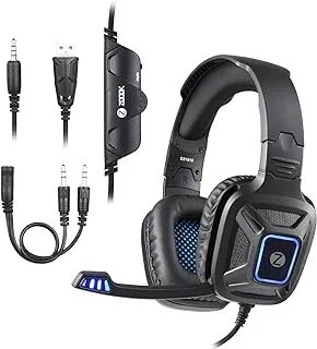 Zoook ZG-STALLONE - Premium Gaming Headphone 7.1ch Surround Sound with RGB Lights, Ultra-Comfort memory Foam; compatible with PC, Xbox,PS4, Mobiles (Free Y Splitter Included) - Black, Wired