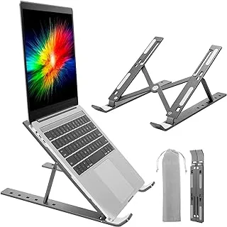 Laptop Stand,JOYOKA Computer Tablet Stand 6 Adustable Height Foldable Holder Ergonomic Portable Laptop Riser Stand Compatible with MacBook Air Pro, Lenovo, Dell, 10-15.6 Laptops